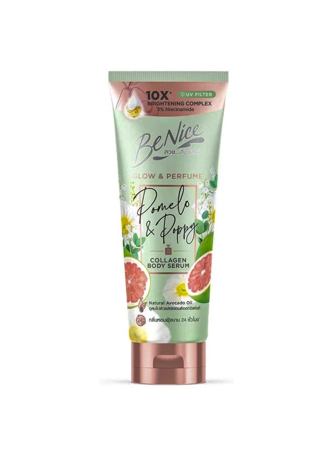 BeNice Collagen Body Serum, Pomelo & Poppy Fragrance, Firming & Glowing Skin, UV Protection, Lightweight FormulaTube, 170ml - Image 1